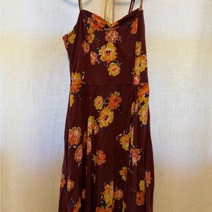 Mossimo Brown Spaghetti Strap Maxi Sundress